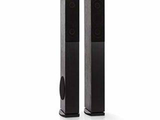 auna Line 4707 Altavoces Verticales - Altavoces de 4 vías Hi-fi , para Home Cinema , Potencia máxima : 960 W , 4 - 8 Ohm , Cubierta Frontal extraíble , Recinto acústico de Reflector de Bajos , Negro