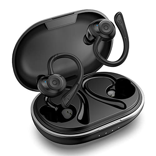 Auriculares Bluetooth, Auriculares Inalámbricos Deportivos Auto Empareja Auriculares Bluetooth5.0 con Micrófono Incorporado Reproducción de 6+30 Horas IPX7 Impermeable Cancelación de Ruido Estéreo