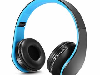 Auriculares Bluetooth para niños, Auriculares Plegable para niños con Volumen Limitado, niñas y niños, Auriculares Ajustable y Plegable con micrófono-Azul Negro