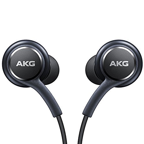 Auriculares de Manos Libres Oficiales para Samsung Galaxy S8/S8, calibrados por AKG/Harman Kardon, Negro, EO-IG955BSEGWW, Suministro sin Caja (Venta al por Menor), protección contra enredos