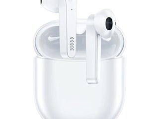 Auriculares Inalambricos - Auriculares Bluetooth 5.0 con Control Táctil - Cascos Inalámbricos Bluetooth con Micrófono Incorporado - IPX5 - para iPhone Samsung Huawei Xiaomi(Blanco)
