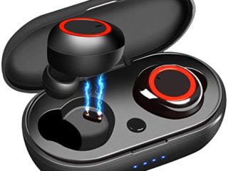 Auriculares Inalámbricos Bluetooth 5 aptX Graves Mejorados,Auriculares Inalambricos con Microfono,Reproducci 30 Horas In-Ear Earbuds,IPX7 Impermeable Headphones, Control Táctil,para iPhone y Android