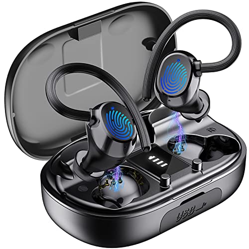 Auriculares Inalámbricos Deportivos, Auriculares Bluetooth 5.1 Deporte IPX7 Impermeable Cascos Inalámbricos con Mic 48H Estéreo Cancelación de Ruido In-Ear Auriculares Running/Sport-2022 Actualizado