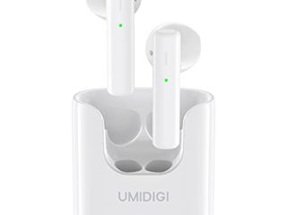 Auriculares Inalámbricos, UMIDIGI AirBuds U Auriculares Bluetooth 5.1, Auriculares Internos Control Táctil Wireless Earphones Deportivos Tiempo de Reproducción de 24h con Caja de Carga (Blanco)