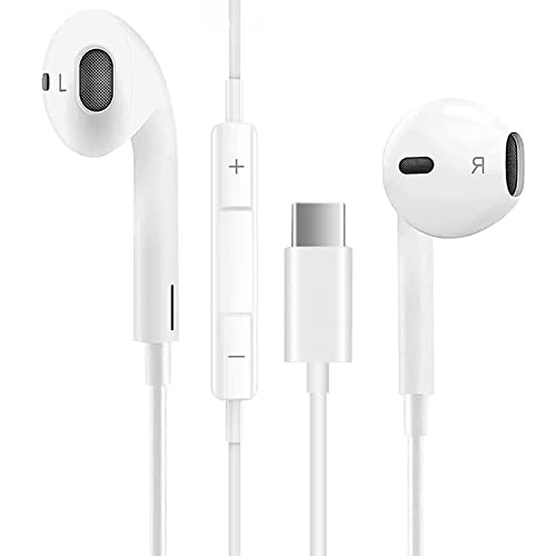 Auriculares USB Tipo C, Auriculares con Micrófono Control Remoto de Volumen de Auriculares con Audio Estéreo Compatible con Huawei, Samsung, Xia0mi, One Plus y más Dispositivos de Interfaz Tipo C
