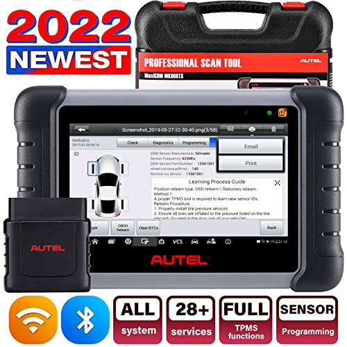 Autel MaxiCOM MK808TS Herramienta Multimarca de Diagnosis Android con Restablecimiento Servicios Aceite Freno Batería SAS DPF IMMO y Servicio TPMS Completo (superior MK808BT)
