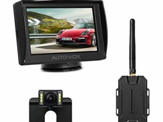 AUTO-VOX M1W Cámara retrovisora inalámbrica, monitor TFT LCD de 4,3 pulgadas con impermeabilidad IP68 LED visión nocturna Cámara