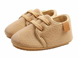 Auxm Zapatos para bebé de 0 a 18 meses, zapatos para niños y niñas, zapatos para aprender a andar, con cordones, color, talla 19 EU