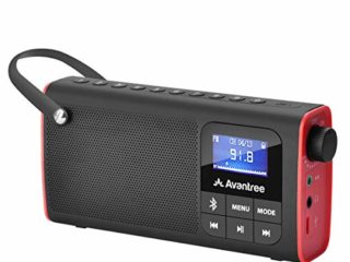 Avantree 3 en 1 Radio FM Portátil con Altavoz Bluetooth y Reproductor de Tarjeta SD MP3, Auto-búsqueda y Memorización, Pantalla LED, Batería Recargable Transistores Radios Pequeñas - SP850