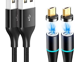 AVIWIS Magnético Cable Micro USB [2Pezzi 2M] Cable Micro USB Magnetic de Carga Rápido y Sincronización de Datos Cargador iman Compatible with Samsung Galaxy S7/ S6/ J7, Huawei, LG, Kindle