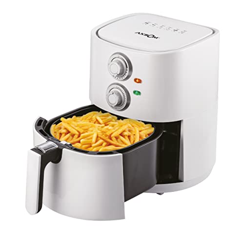 AXSOM Roland Air – Freidora sin Aceite de Aire Caliente con Sistema ciclónico 3D, Freidora de Aire sin Aceite, 1500W, Capacidad 3.5L, Antiadherente, Apagado automático, Controlador de Temperatura