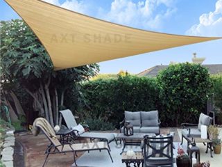 AXT SHADE Toldo Vela de Sombra Triangular 3 x 3 x 4,25 m, protección Rayos UV y HDPE Transpirable para Patio, Exteriores, Jardín, Color Arena