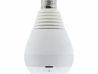 B Blesiya Cámara de Bombilla 360° WiFi con Audio Bidireccional Visión Nocturna Detección de Movimiento Bombilla Cámara Fisheye Cámara Bulbo Cámara Espía IP WiFi 1080P - Luz Blanca