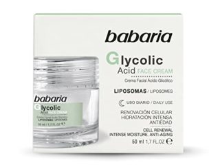 Babaria - Crema Ácido Glicólico - Crema facial antiarrugas con ácido glicólico libre y liposomado - 50 ml