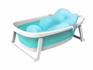 Babify Lagoon Bañera Plegable de Bebe con Cojín. Plegado ultra compacto - Cojin Reductor Incluido.