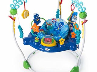 Baby Einstein, Saltador y Centro de actividades Neptune's Ocean Discovery con 15 juguetes interactivos multilingües, luz y música, altura ajustable