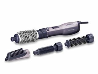 BaByliss AS121E - Cepillo de aire moldeador de pelo con 4 cabezales, 1200 W secado rápido, función iónica, 3 velocidades y aire frío, seca, peina, moldea y alisa