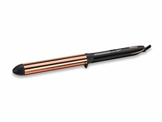 BaByliss Tenacilla Salon Brilliance C455E - Rizador de pelo de 28 mm con recubrimiento de Titanio, tenacilla extra larga, 6 ajustes de temperatura de 160°C a 210°C, calentamiento instantáneo