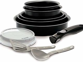 Backen 181001 Easycook batería de Cocina 10 Piezas Aluminio Negro 30 x 35 x 14 cm