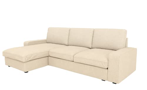 BACoverZone Funda de Sofá para IKEA Kivik Loveseat con Chaise Longue (280 cm), Protector de Sofá para Sala de Estar, Funda de Sofá Lavable, Fundas de Sofá en Forma de L（T-3,2+）