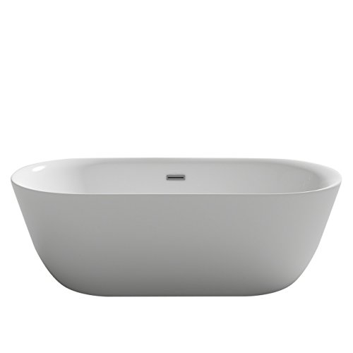 Bañera de diseño Lausanne, blanco acrílico, bañera de doble pared, fija