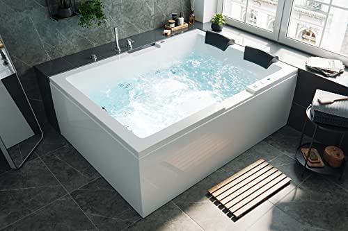 Bañera hidromasaje Set Zeus Premium derecha llenado vía rebosadero con 24 jets