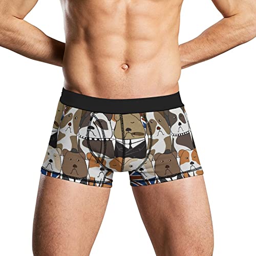 BAIKUTOUAN Inglés Bulldogs - Calzoncillos tipo bóxer para hombre, suaves, transpirables, pantalones cortos, 2XL