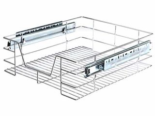 BAKAJI - Cajón telescópico para Muebles de Cocina - Cesta de Almacenamiento extraíble - Ahorra Espacio - Riel de Acero Inoxidable - Medidas 50 cm