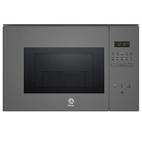 Balay 3CG5172A0 - Microondas integrable Serie Cristal, Capacidad 20 Litros, Con Grill, Color Gris Antracita
