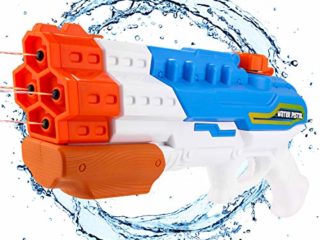 balnore Pistola de Agua 4 boquillas, 1200ml Pistola de Chorro de Agua para Niños Adultos para Al Aire Libre Nadando Piscina Jardín Playa, Verano Juguetes de Agua Juego