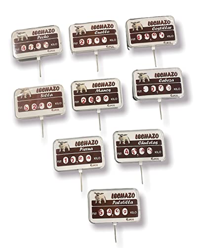 BALSAT Kit de portaprecios despiece LECHAZO para carnicerias - 9 unidades