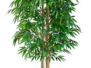 Bambú Artificial con Cañas Naturales, Ideal para Decoración de hogar, Árbol Artificial, Planta Artificial (150 cm)