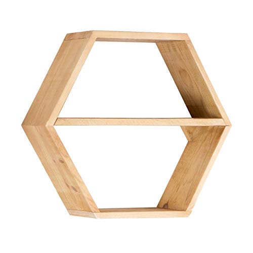 BANAK IMPORTA Nordic Hexagone - Madera (60 x 20 x 52 cm), Color Natural