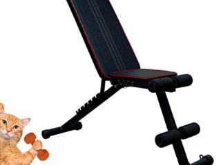 Banco de peso ajustable para entrenamiento de cuerpo completo, inclinación/declinación plegable Banco de ejercicio en el hogar, gimnasio de entrenamiento de fitness para uso general