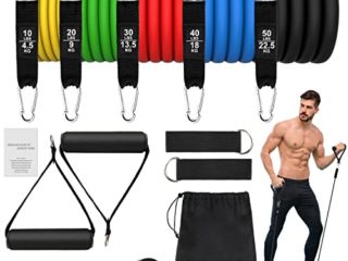 Bandas de Resistencia Crossfit 150 lbs 12 Piezas Bandas Elásticas Musculación con 5 Diferentes Niveles Gomas Elasticas musculacion para Gimnasio en Casa Yoga