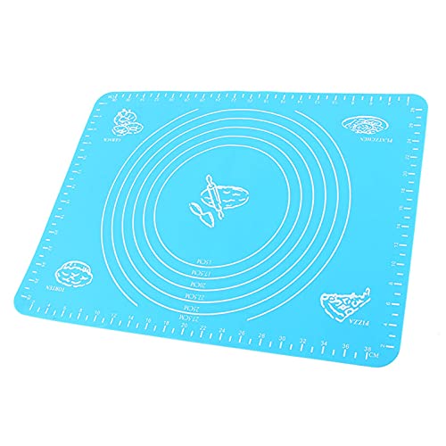 Bandeja de Silicona para Hornear, Fácil de Limpiar, Evita que Se Pegue, Alfombrilla Duradera para Hornear Resistente Al Calor con Escala para Uso Doméstico(azul)