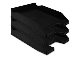BANDEJA SOBREMESA PLASTICO Q-CONNECT NEGRO OPACO (6 unid.)