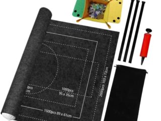 BangShou Tapete para Puzzle Roll Fieltro Puzzles Tapete Puzzle Mat Felt Mat para 1000/1500/2000 Piezas Puzzles (Negro)