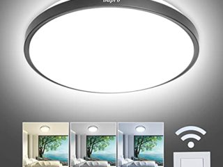 bapro Plafones De Techo Regulable, 18W Plafones Para Techo, IP54 Impermeable Lamparas De Cocina, Blanco Frio/Blanco Cálido/Blanco Natural 3000K-6500K Regulable Plafon LED, Para Baño/Salón/Oficina