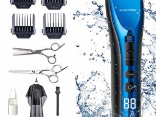 Barberboss Cortapelos Profesional Recortadora De Barba Afeitadora Para Hombres Niños Familia Cortadora De Cabello Impermeable Eléctrica Inalámbrica Recargable Pantalla LED Ajuste De Tres Velocidades