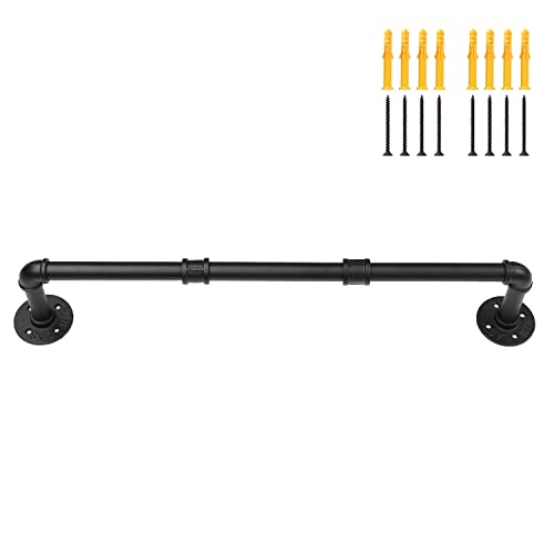 Barra para colgar ropa, montaje en pared, 70 cm, vintage, industrial, hasta 100 kg