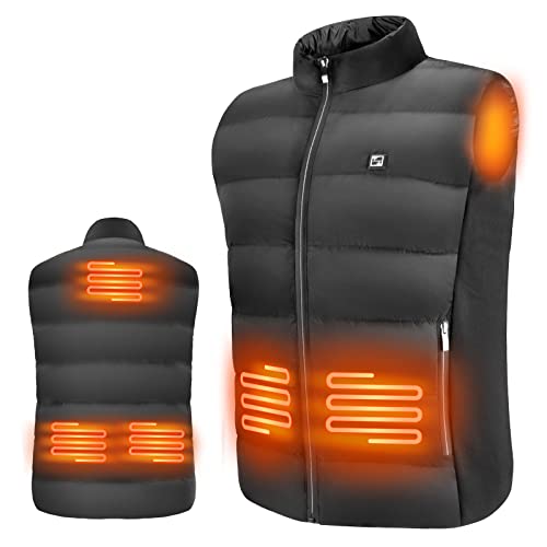 Barrjee Chaleco Calentado, Chaleco Calentador Eléctrico para Hombre y Mujer, Chaleco con Calefacción Carga USB, Al Aire Libre Motocicleta, Camping, Senderismo Unisexo (Sin Batería) (XL)