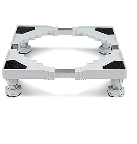 Base Lavadora, Ajustable Soporte Lavadora para Nevera Secadora, Largo/Ancho 55 cm-66 cm, carga 300 kg, con 4 patas regulables en altura, reducción de ruido y antigolpes