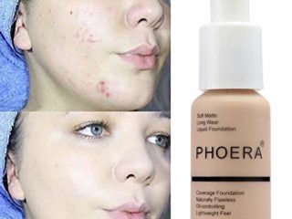 Base Líquida, maquillaje Base de maquillaje Cobertura completa Nuevo 30ml PHOERA 24HR Base de líquido corrector de control de aceite mate (102# Desnudo)