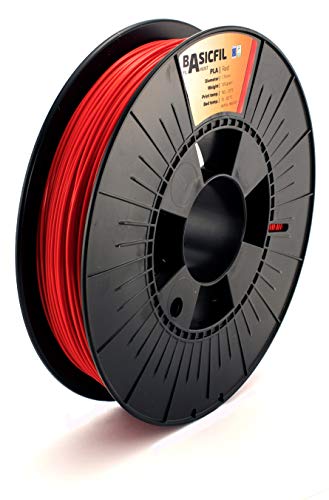 BASICFIL PLA175-500-RED 1.75 mm, 500 g Filamento de Impresión 3D, Rojo