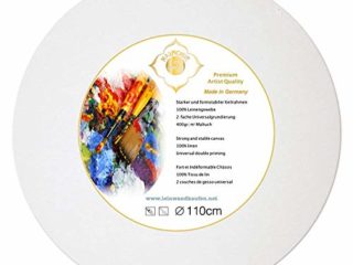 Bastidor de lienzo redondo de 110 cm con tejido de lino de 400 g/m² imprimado – Fabricado en Alemania