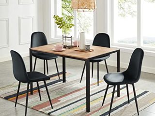 Baïta Lena - Juego de 4 sillas, Terciopelo Negro, Altura 86 cm