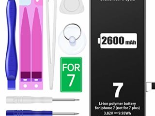 Batería de 2600 mAh para iPhone 7, MNT de repuesto de alta capacidad en comparación con otros, herramientas de reparación profesionales completas, instrucciones (idioma español no garantizado).