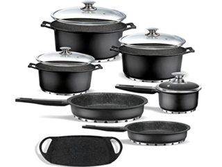 Batería de cocina Profesional de Titanio con Fondo de Piedra Completa