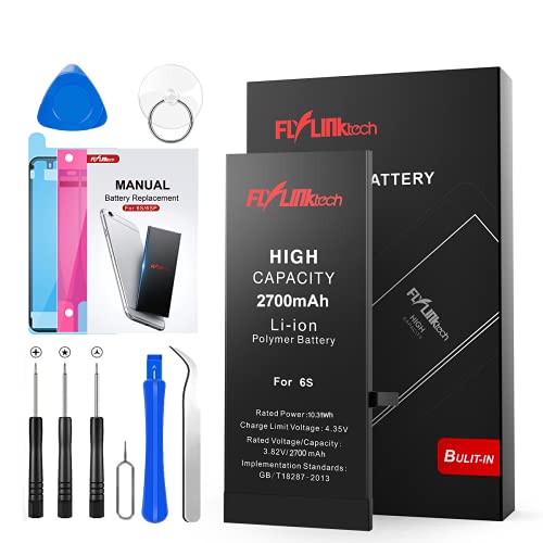 Batería para iPhone 6s 2700mAH con 58% más de Capacidad Que la batería Origina, FLYLINKTECH Reemplazo de Alta Capacidad Batería para iPhone 6s con Kits de Herramientas de reparación, Cinta Adhesiva